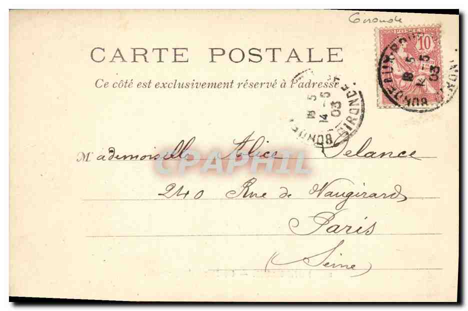 CPA Bordeaux Le Pont de Pierres — Verso