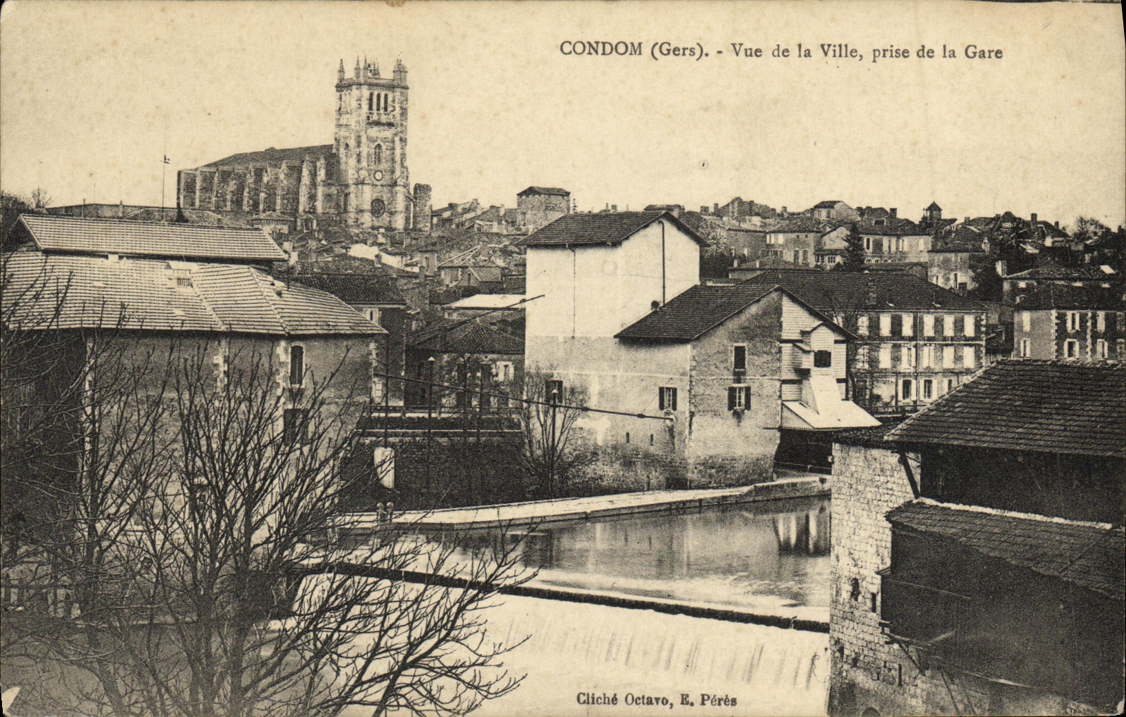 Condom (Gers) - Vue de la Ville, prise de la Gare — Cliché Octavo, E. Pérès