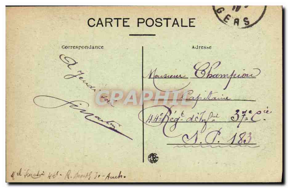 Auch (à vol d'oiseau) — Cathédrale Sainte-Marie, Tour d'Armagnac et Escalier monumental — Éditeur Frezignac, photo Auth — Rückseite