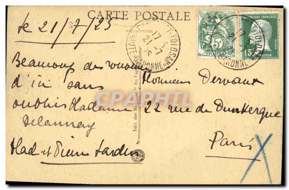 CPA Toulouse Petit Cloitre des Augustins Musee — Verso