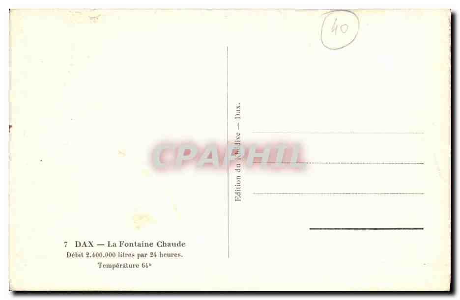 CPA Toulouse Fontaine chaude  — Verso