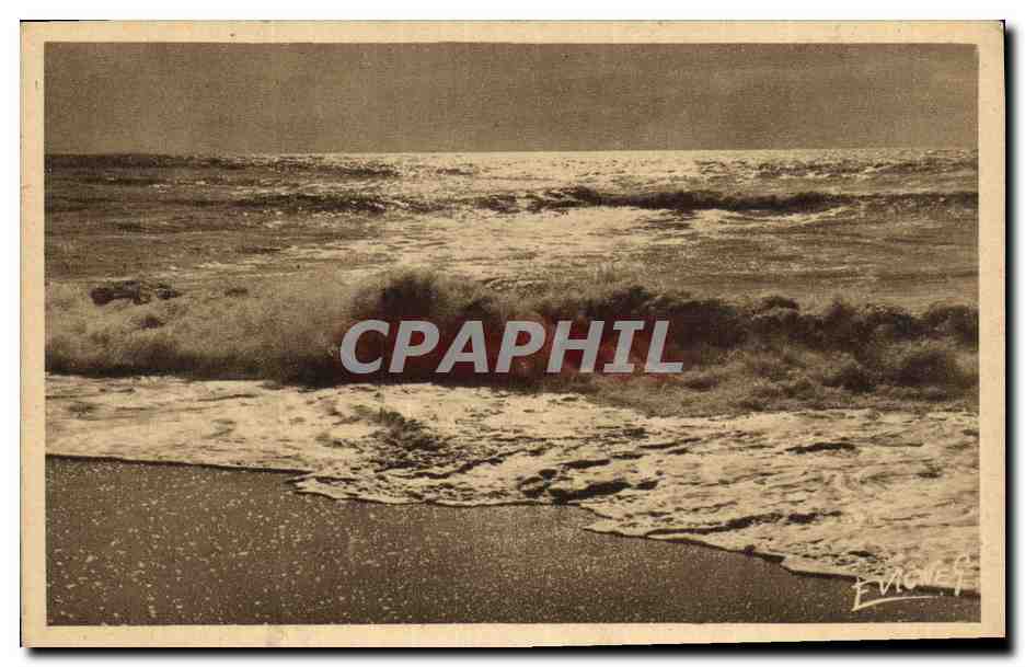 CPA Cote D Argent Landaise Un Soir sur L Ocean