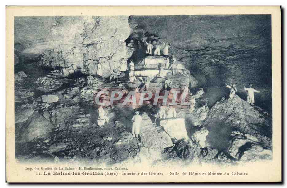 La Balme-les-Grottes — Intérieur des Grottes — Salle du Dôme et Montée du Calvaire — Imp. des Grottes de La Balme - H. Bonhomme, nouv. Concress.