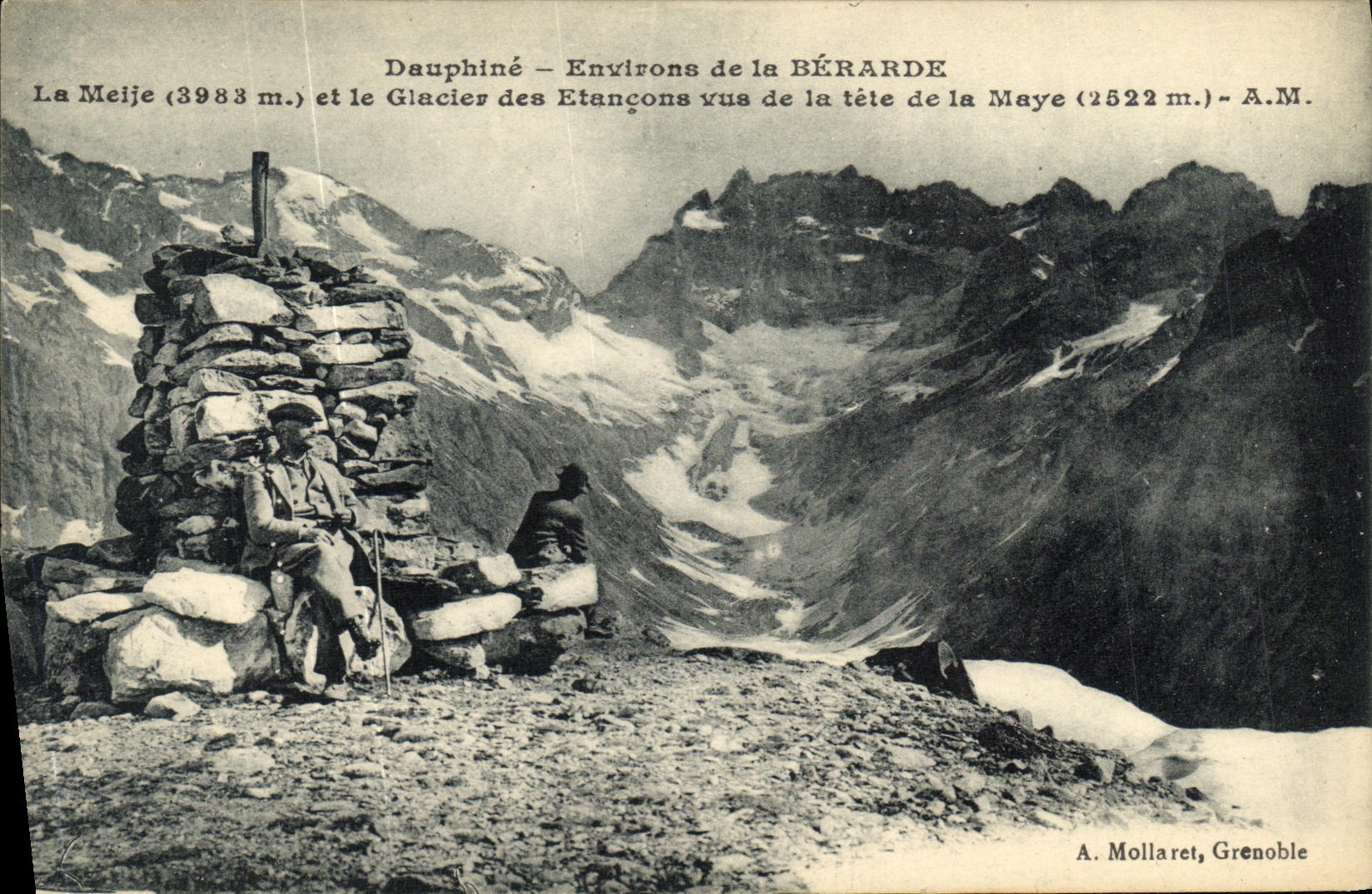CPA Dauphine Environs de la Berarde La Meije et le glacier des Etancons vus de la tete de la Maye Berger