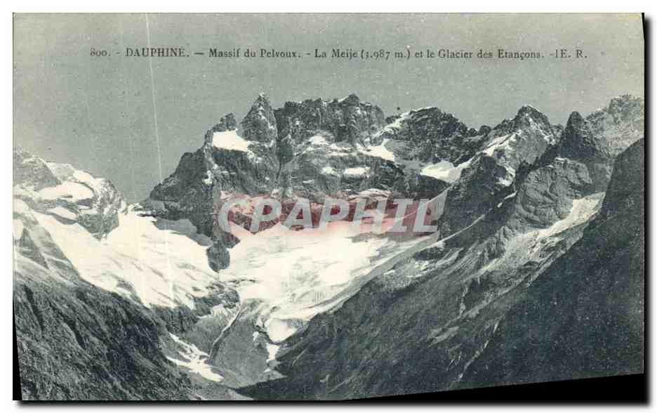 Dauphiné — Massif du Pelvoux — La Meije (3.987 m) und der Glacier des Etançons — E.R.