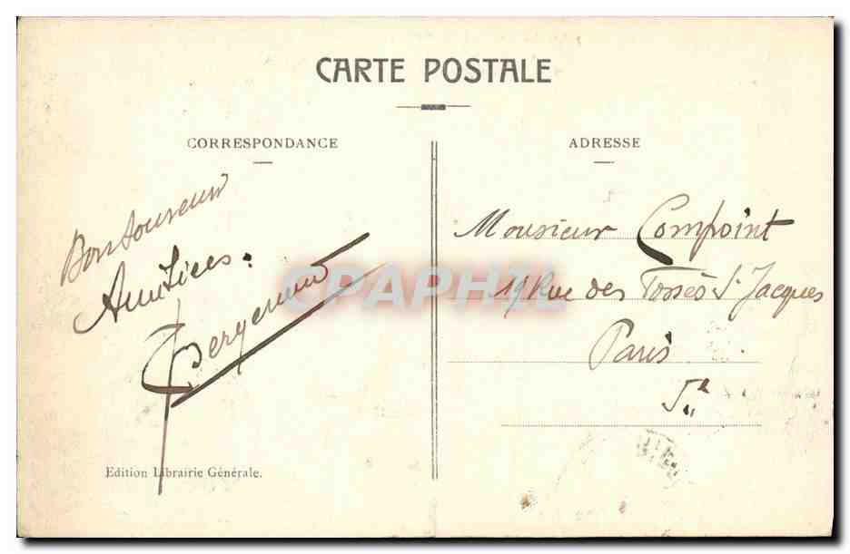 Vintage Postcard Allevard Les Bains The Tower of Treuil and the Villa Dependency — Back