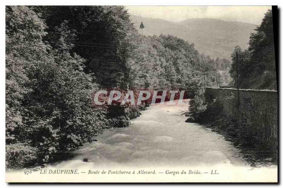 CPA Le Dauphine Route de Pontcharra a Allevard Groges du Breda