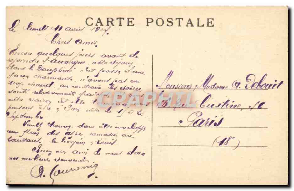 CPA Dauphine Du Lautaret a Briancon Le Village du Casset — Rückseite