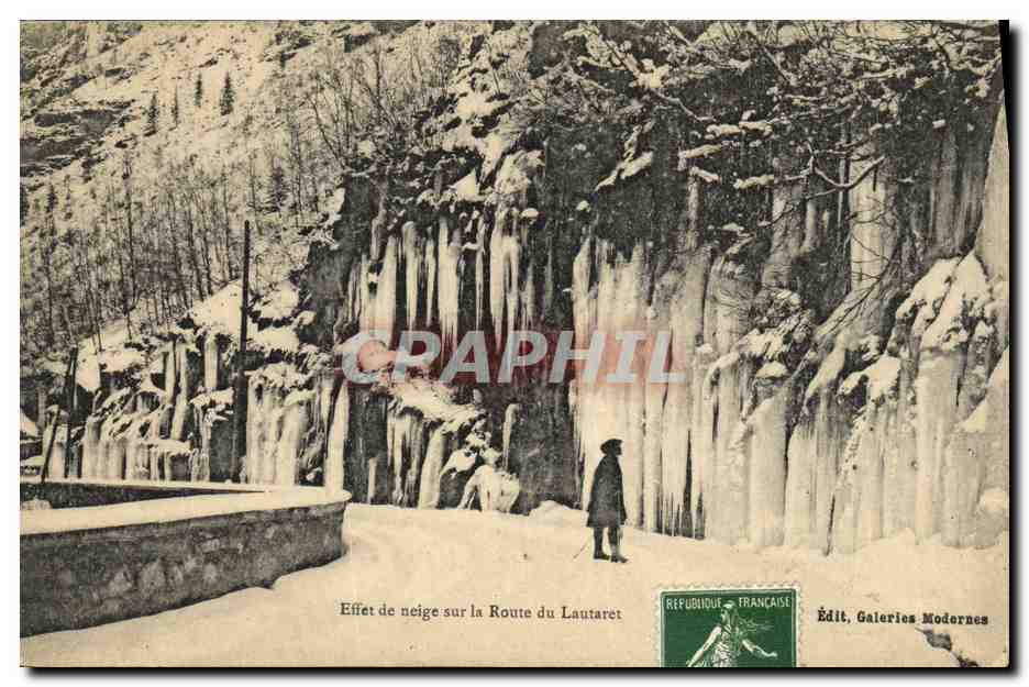 CPA Effet de neige sur la Route du Lautaret