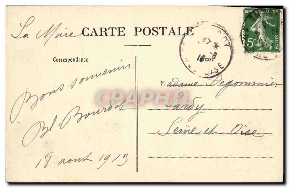 CPA Dauphine La Mure Vue generale Montagnes du Tabor et de Serroioux — Rückseite
