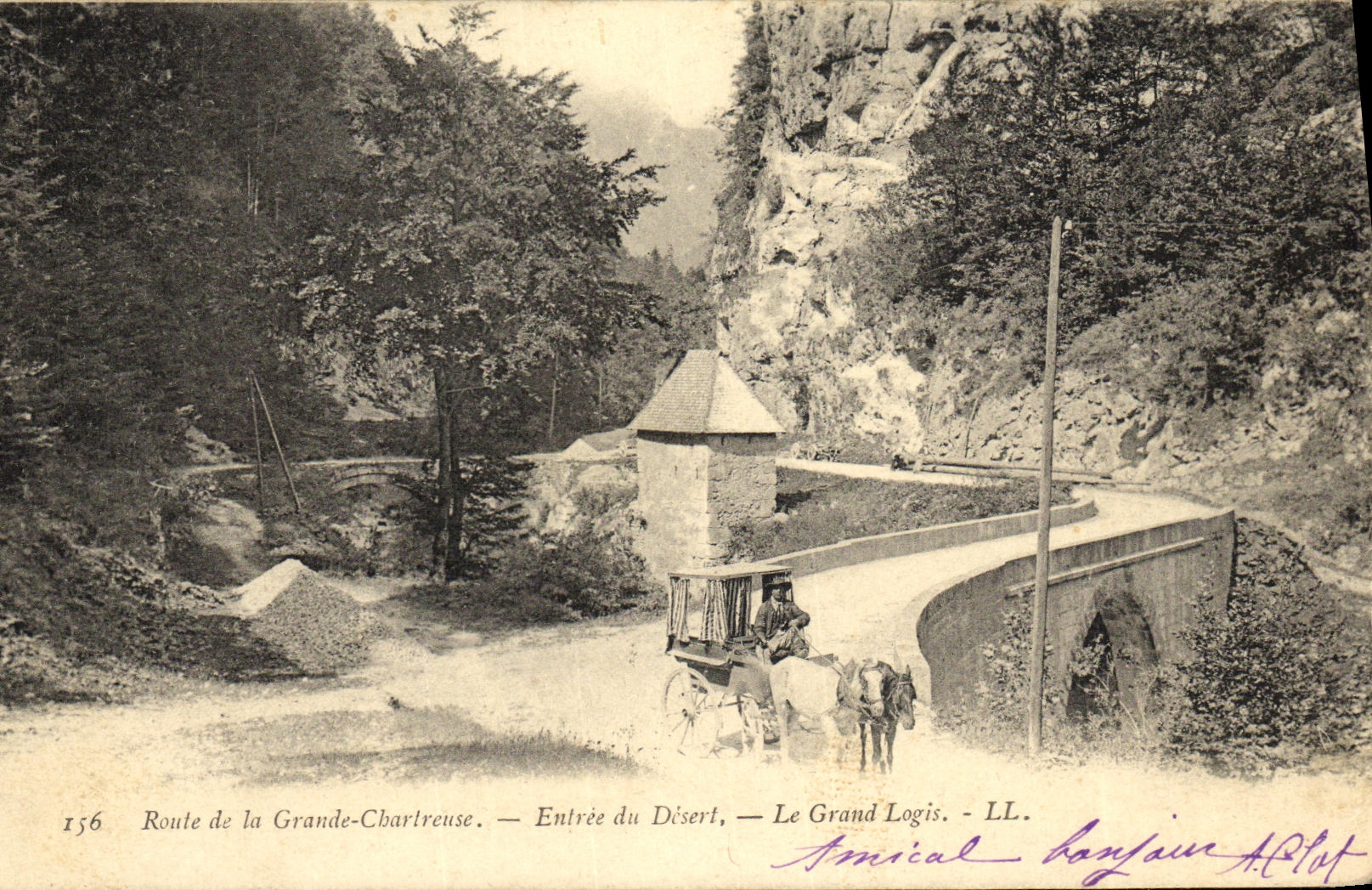 CPA Route de la Grande Chartreuse Entree du Desert Le Grand Logis