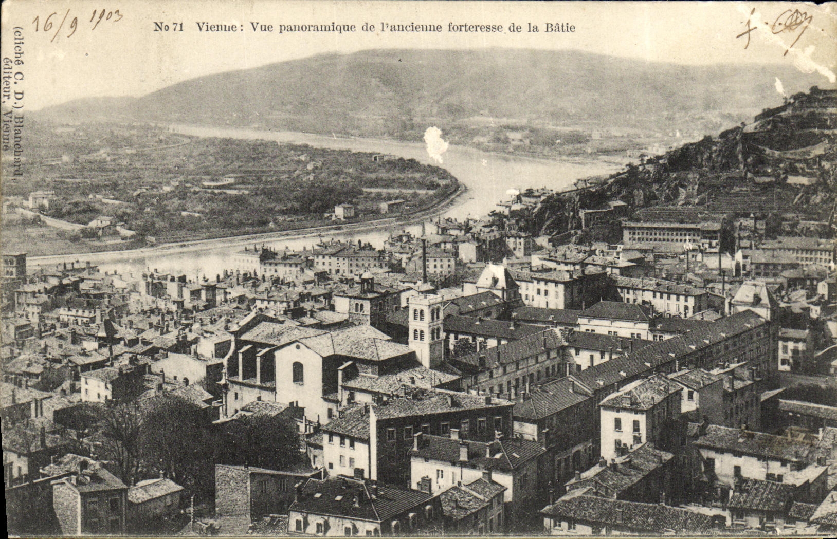 Antike Ansichtskarte Panoramablick auf die alte Batié-Festung