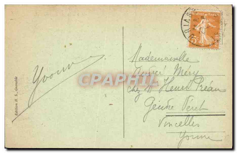 Uriage-les-Bains — Établissement Thermal et le Château — Édition H. S. Grenoble, n° 567 — Verso