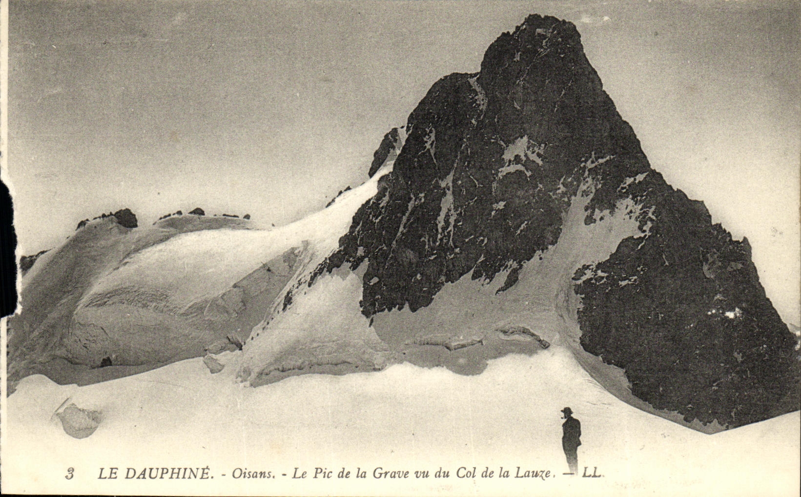 CPA Le Dauphine Oisans Le Pic de la Grave vu du Col de la Lauze