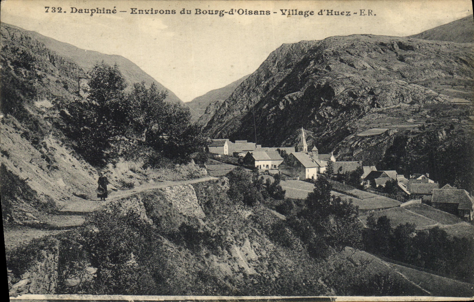 Dorf Huez — Umgebung von Bourg-d'Oisans — Dauphiné — E.R.