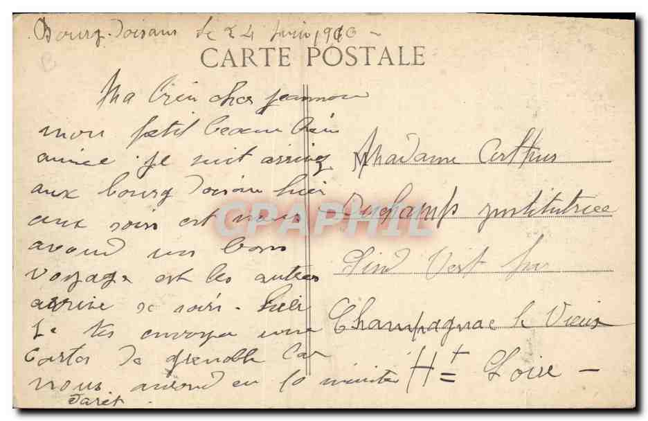 Village d'Huez — Environs du Bourg-d'Oisans — Éditeur E.R. n°732 — Rückseite