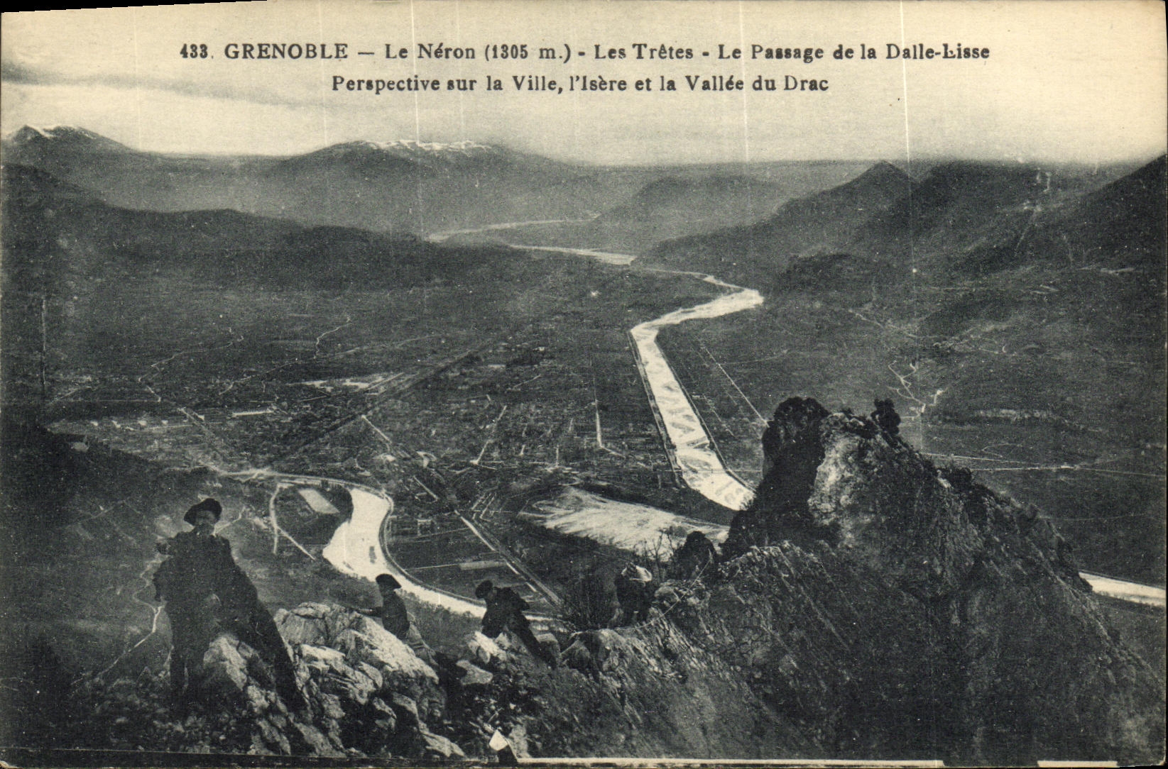 Grenoble — Le Néron (1305 m.) — Les Trêtes — Le Passage de la Dalle-Lisse — Perspective sur la Ville, l'Isère et la Vallée du Drac