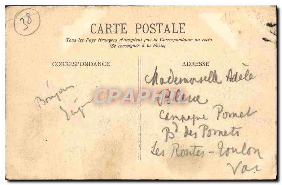CPA Grenoble La Place Victor Hugo et la Chaine des Alpes — Verso
