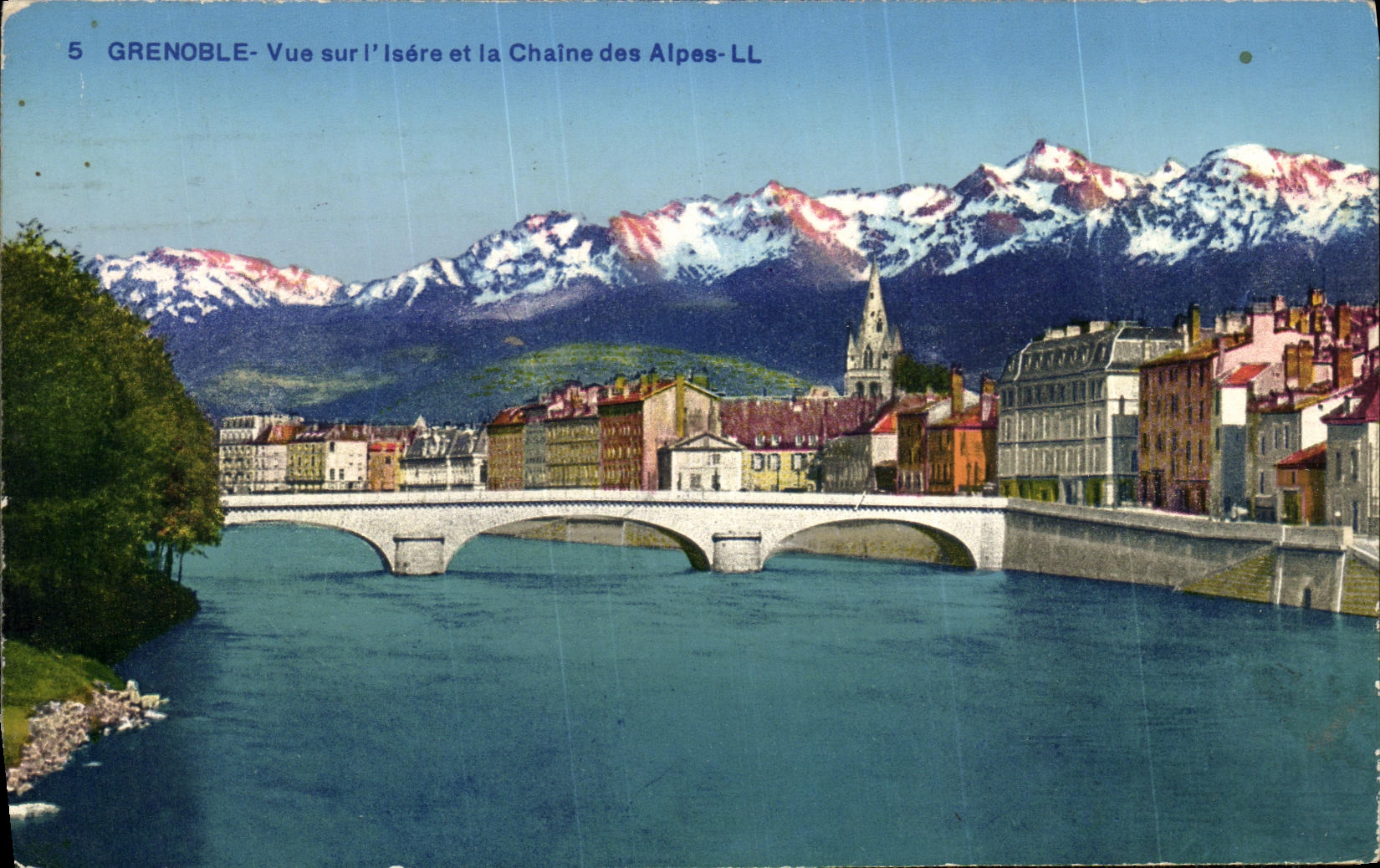 Grenoble - Vue sur l'Isère et la Chaîne des Alpes - LL