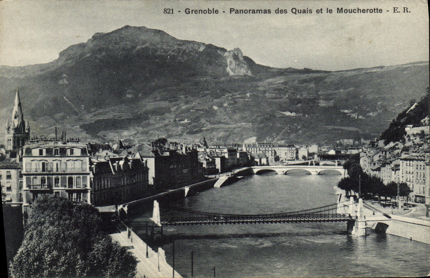 Grenoble - Panoramas des Quais et le Moucherotte - E.R.
