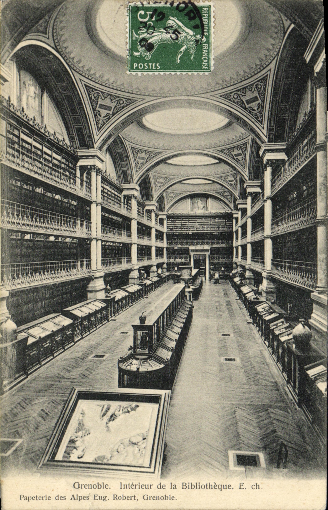 Grenoble — Intérieur de la Bibliothèque — Papeterie des Alpes Eug. Robert, Grenoble