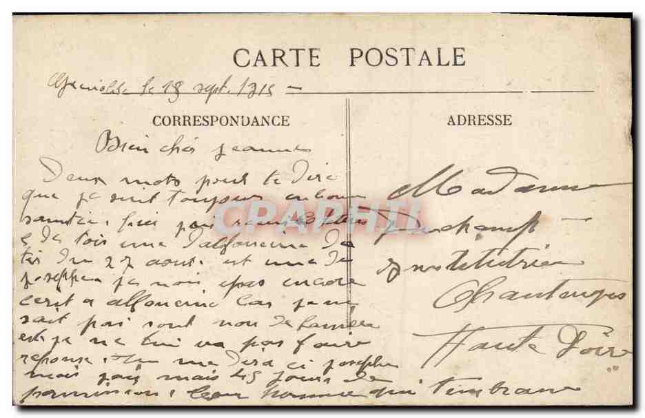 Grenoble - L'Isère - Le Pont suspendu et le Quai Pernière - E.R. - n°98 — Verso