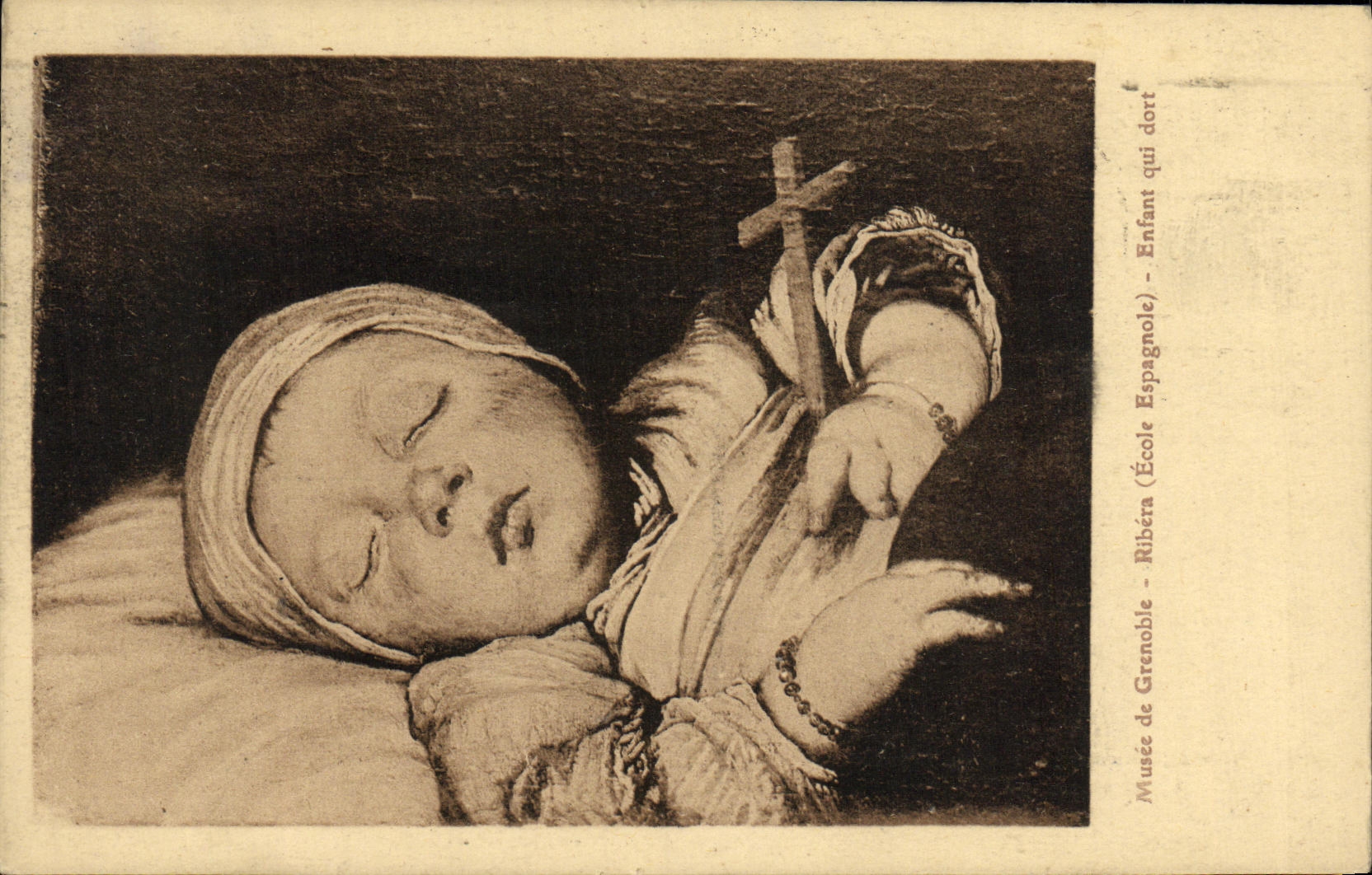 Enfant qui dort — Musée de Grenoble — École Espagnole — Ribéna — Ch. Piccardy, Grenoble