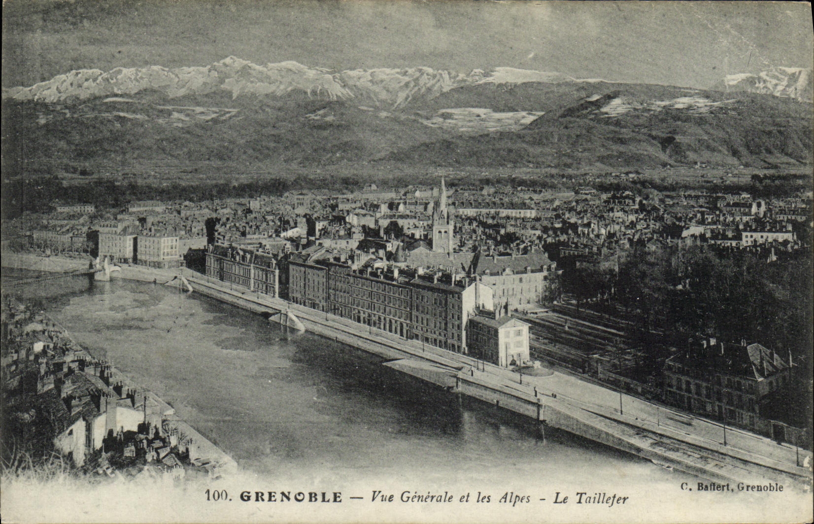 Grenoble — Vue Générale et les Alpes — Le Taillefer — C. Baffert, Grenoble