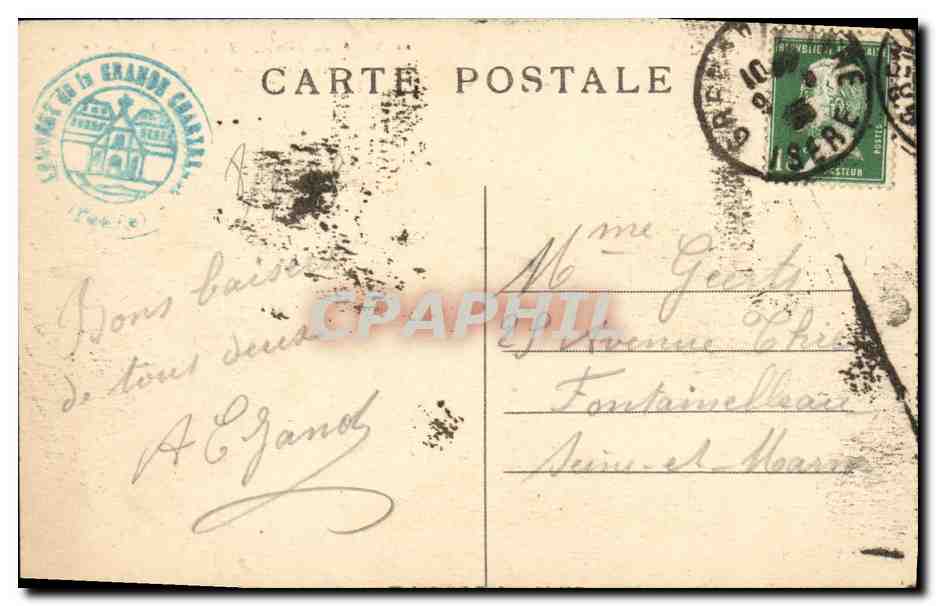 Entrée du Couvent de la Grande-Chartreuse — la Chapelle et le Grand Som — éditeur A.C.L.A.V. — Reverso