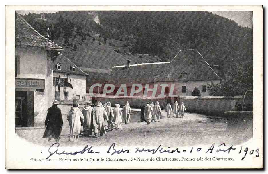 Grenoble — Umgebung der Grande Chartreuse. St-Pierre de Chartreuse. Promenade des Chartreux — Antike Ansichtskarte