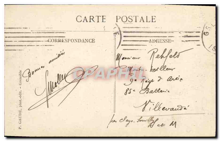 CPA Grenoble Fort Rabot et la Bastille — Verso