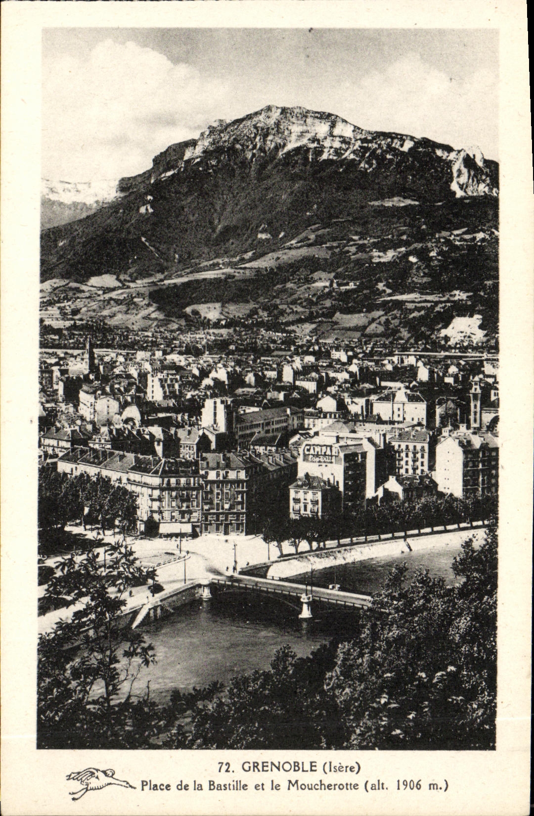 CPA Grenoble Place de la Bastille et le Moucherotte