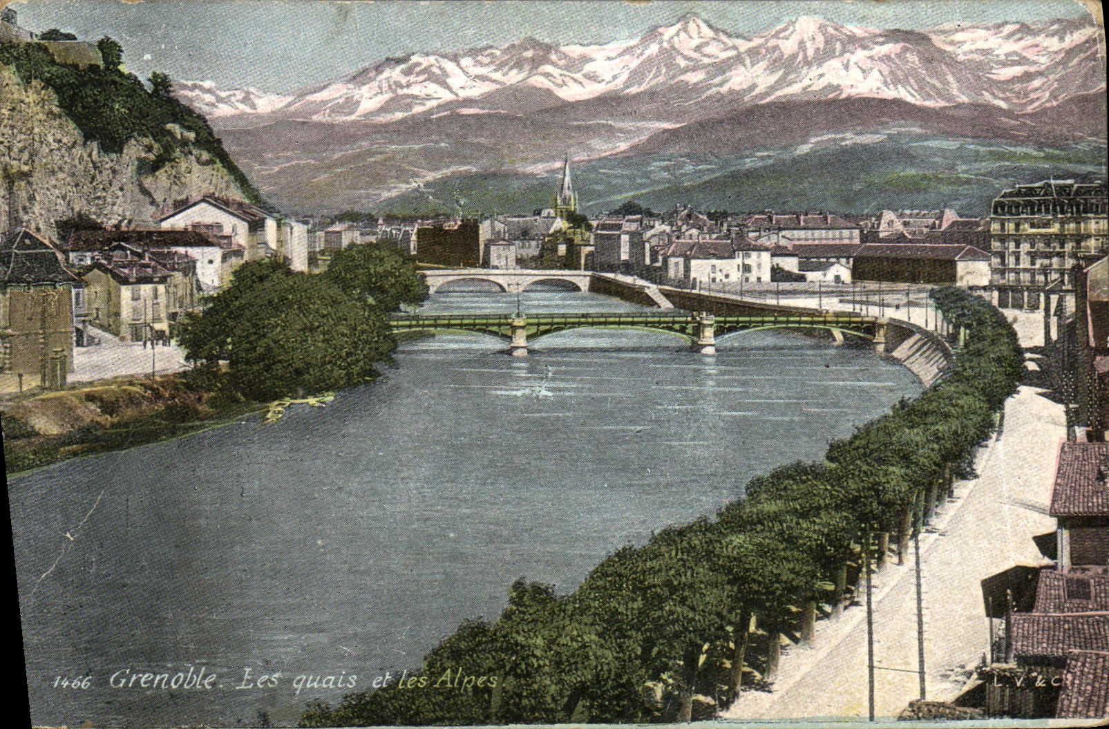 Grenoble — Les quais et les Alpes — L.V. & C.