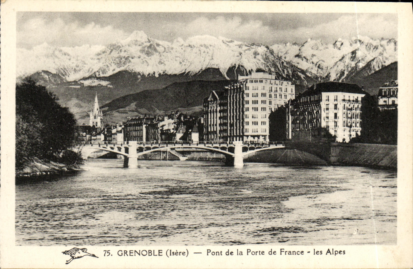 Grenoble (Isère) — Pont de la Porte de France - les Alpes
