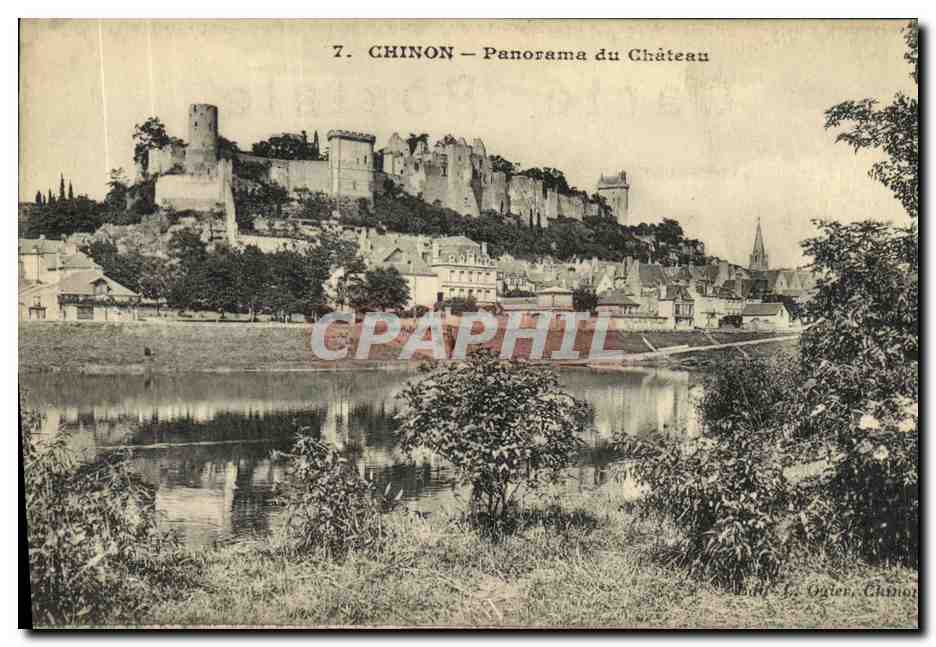 CPA Chinon Panorama du Chateau