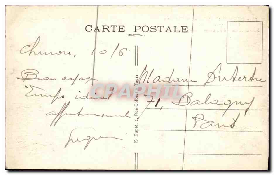 CPA Chinon Le Chateau Salle ou Jeanne d ARc est venue reconnaitre Charles VII — Rückseite