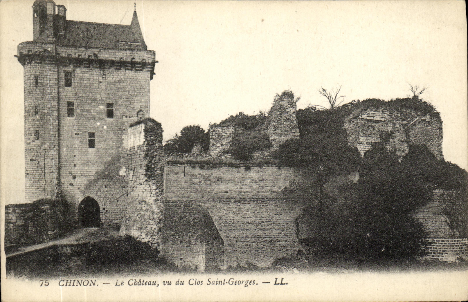 CPA Chinon Le Chateau Vue de Clos Saint Georges
