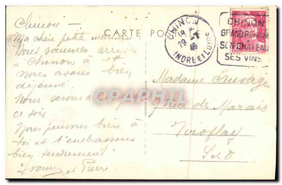 CPA Chinon Le Chatelet d Entree du Chateau — Verso