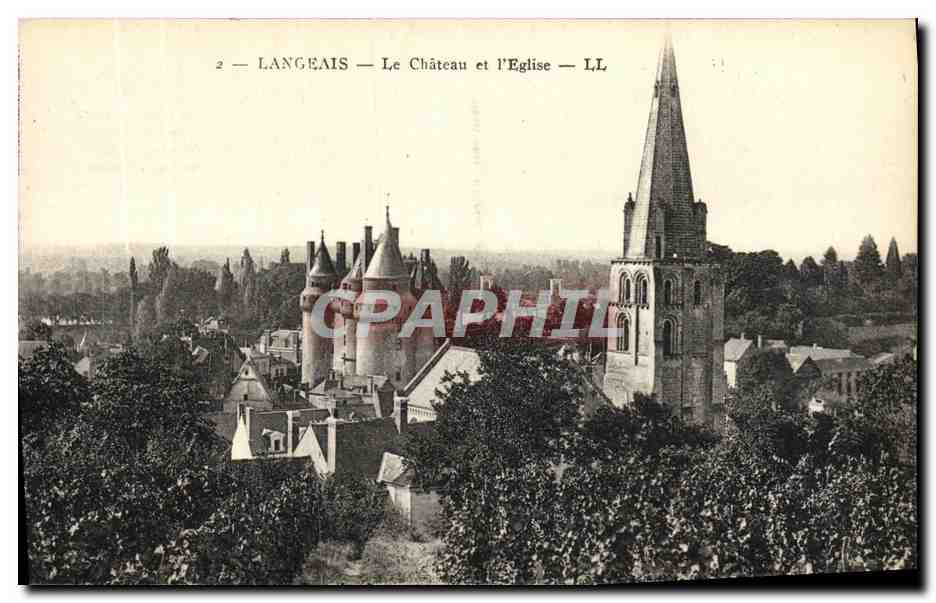 CPA Langeais Le Chateau et l eglise
