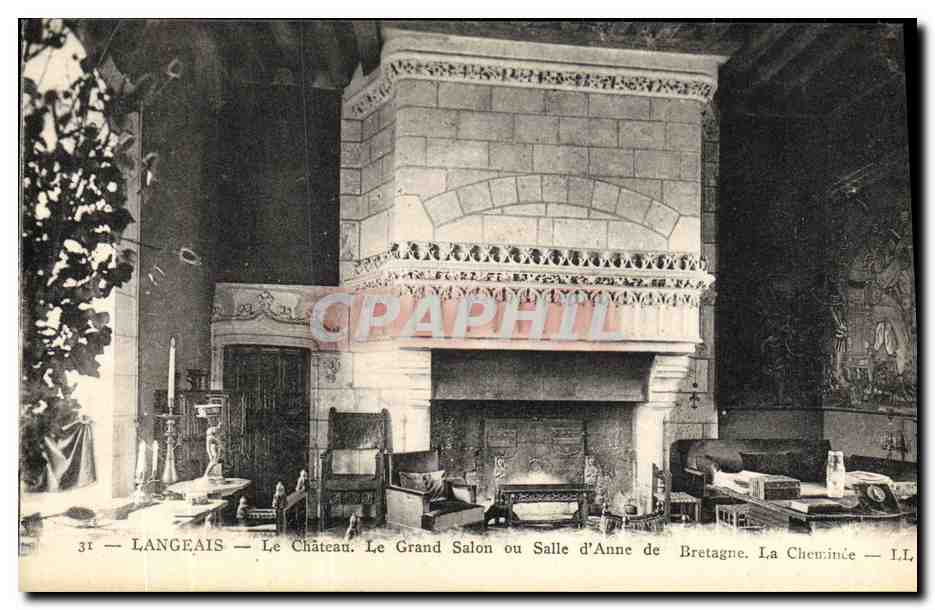 CPA Langeais Le Chateau Le Grand Salon ou Salle d Anne de Bretagne La cheminee