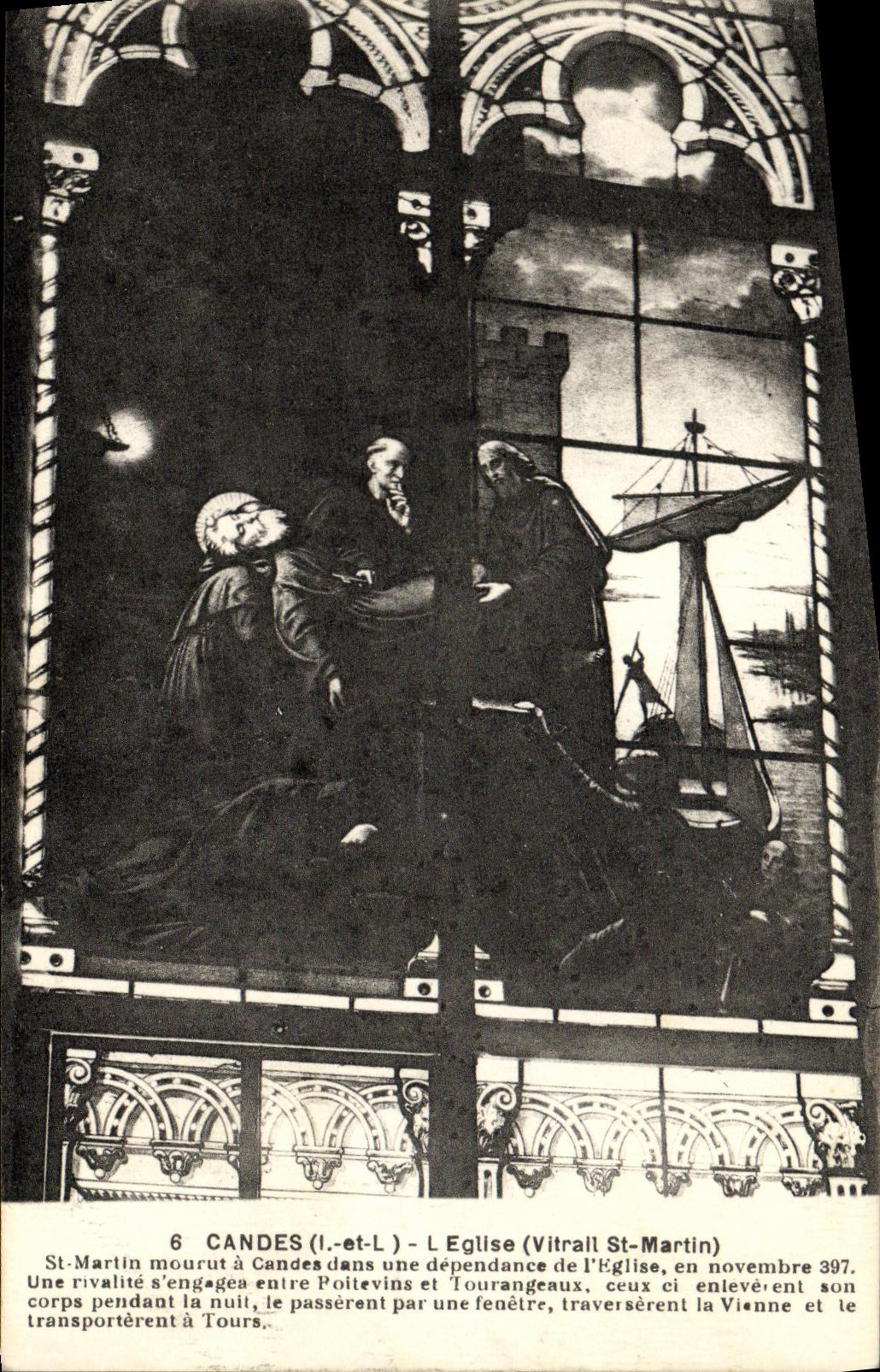 CPA Candes L Eglise St Martin Vitrail