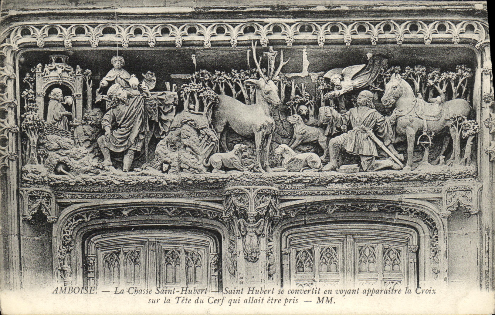 CPA Amboise La Chasse Saint Hubert Saint Hubert se convertit en voyant apparaitre la croix sur la tete du cerf 