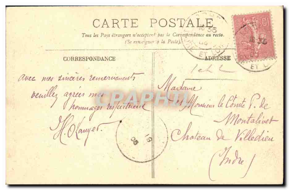 CPA Environs De Loches La Porte des Cordeliers et l Indre — Rückseite