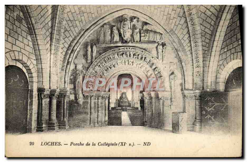 CPA Loches Porche de la Collegiale