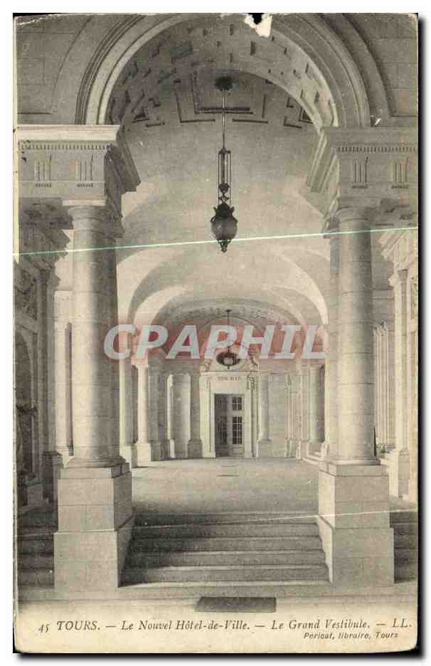 CPA Tours Hotel Le Nouvel hotel de ville Le Grand Vestibule