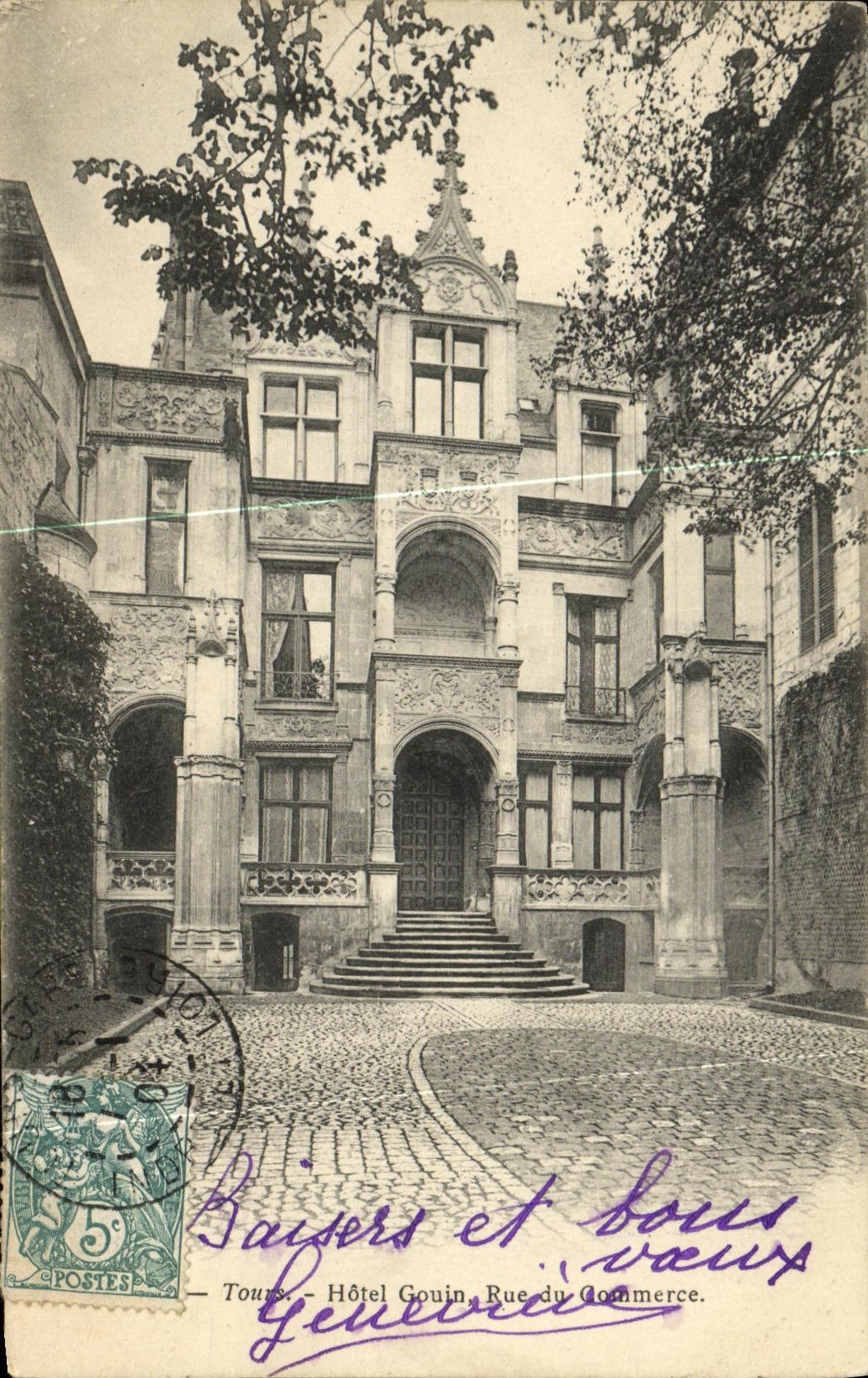 CPA Tours Hotel Gouin Rue du Commerce