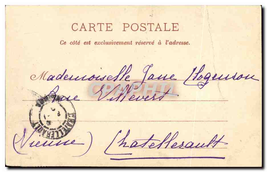 CPA Tours Hotel Gouin Rue du Commerce — Rückseite