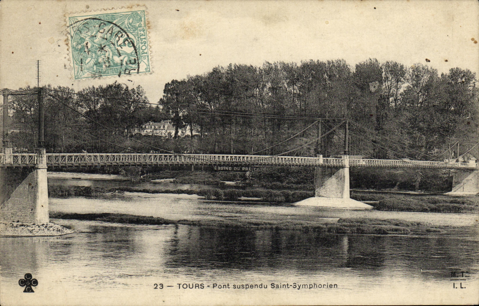 CPA Tours Pont Suspendu Saint symphorien