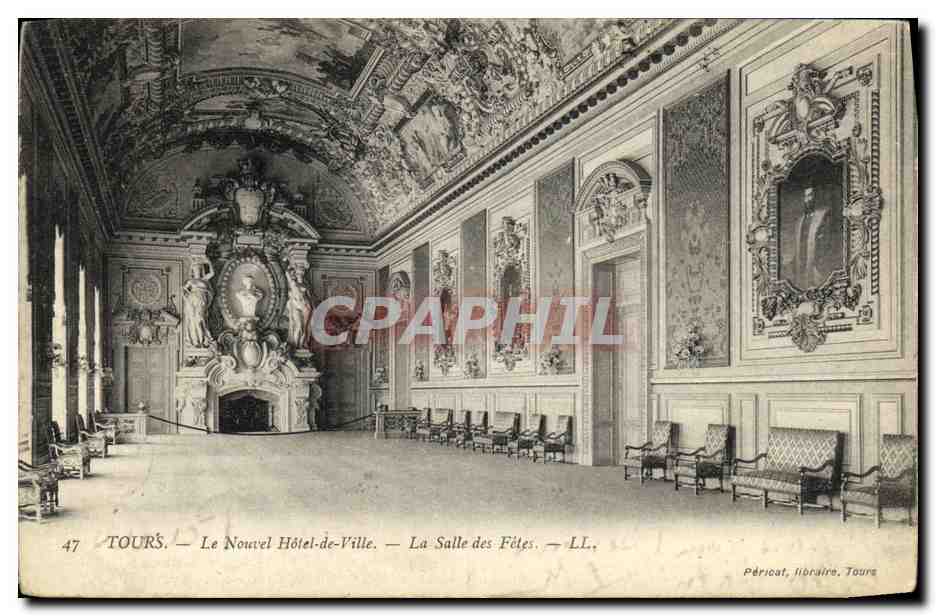 CPA Tours Le Nouvel Hotel de Ville La Salle Des Fetes