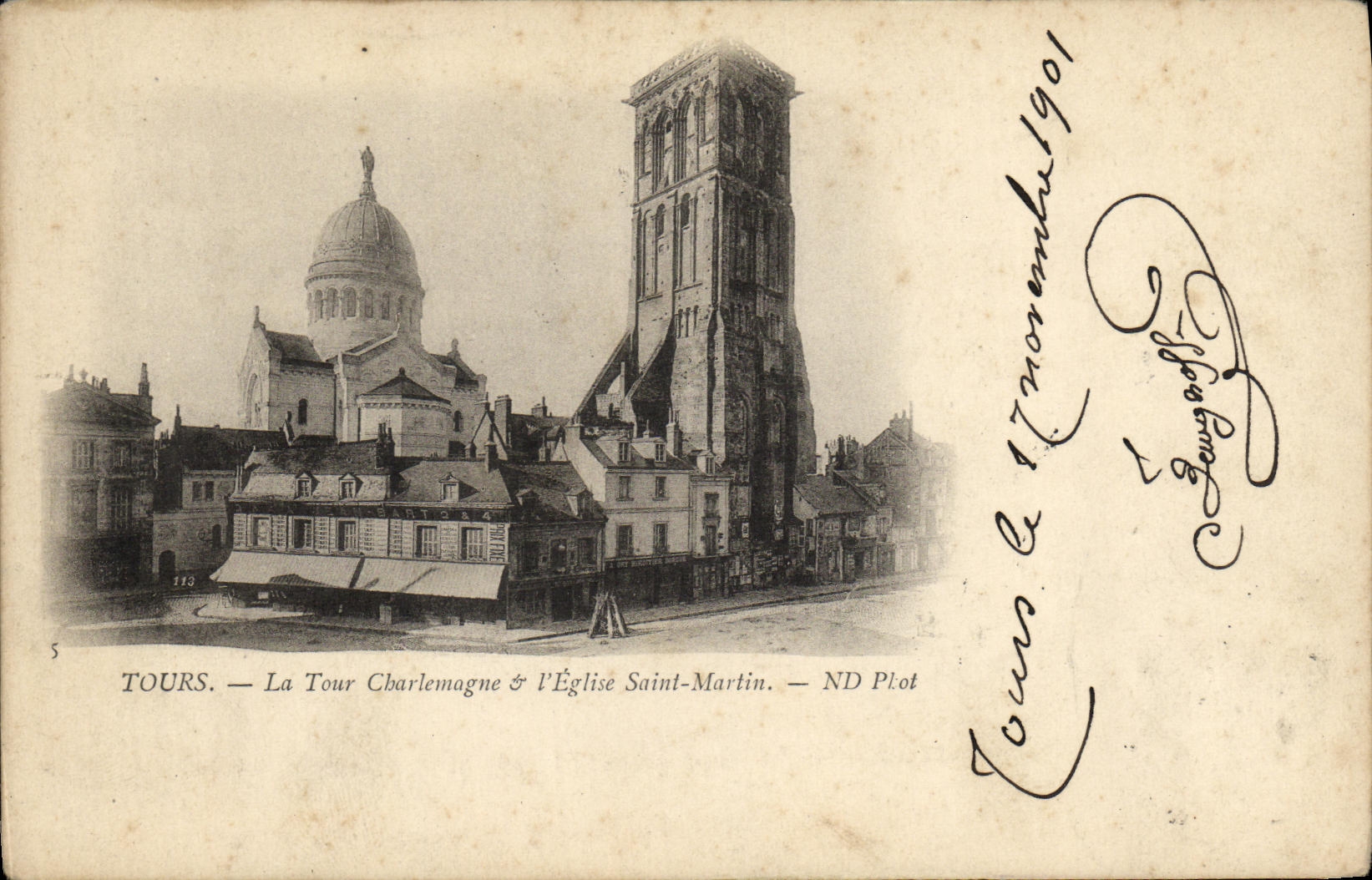 CPA Tours La Charlemagne L eglise Saint Martin
